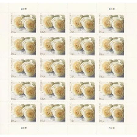Wedding Roses 2011 - 5 Sheets 100 Pcs Unused Stamps for Mailing